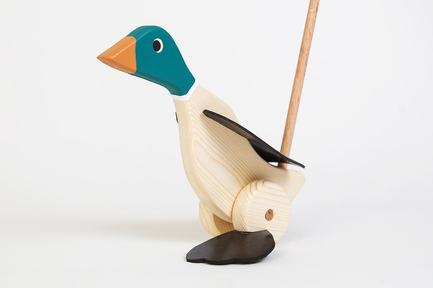 Wooden Walking Duck Mallard Duck Toy Chippewaddlers Etsy