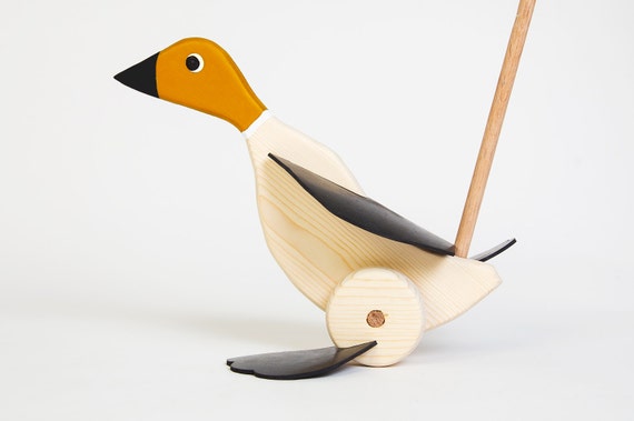 wooden walking duck toy