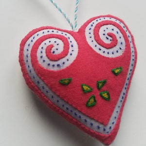 Heart Ornament | Hmong | Paj Ntaub | One-sided Embroidery