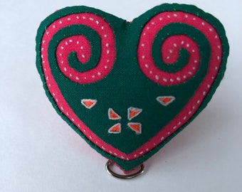Heart Pin | Hmong Collectible | Paj Ntaub
