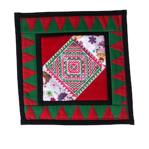Small Paj Ntaub | Hmong Collectible | Cross-stitch