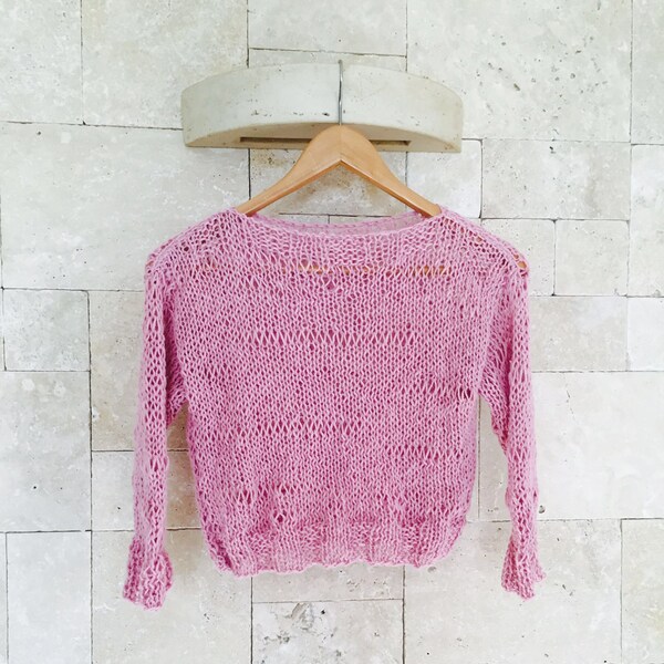Suéter, suéter de punto rosa, rosa grueso suéter, suéter de las mujeres, mujeres rosa grueso gran tamaño suéter, las mujeres ropa