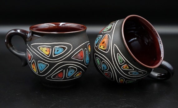Clay Craft Ceramic Coffee Cup - Set Of 6, Multicolor, 200ml