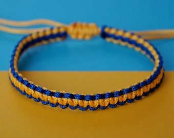 Yellow and blue ukrainian knot bracelet Ukraine flag bracelet Pray for Ukraine Stand with Ukraine Friendship bracelet minimalist
