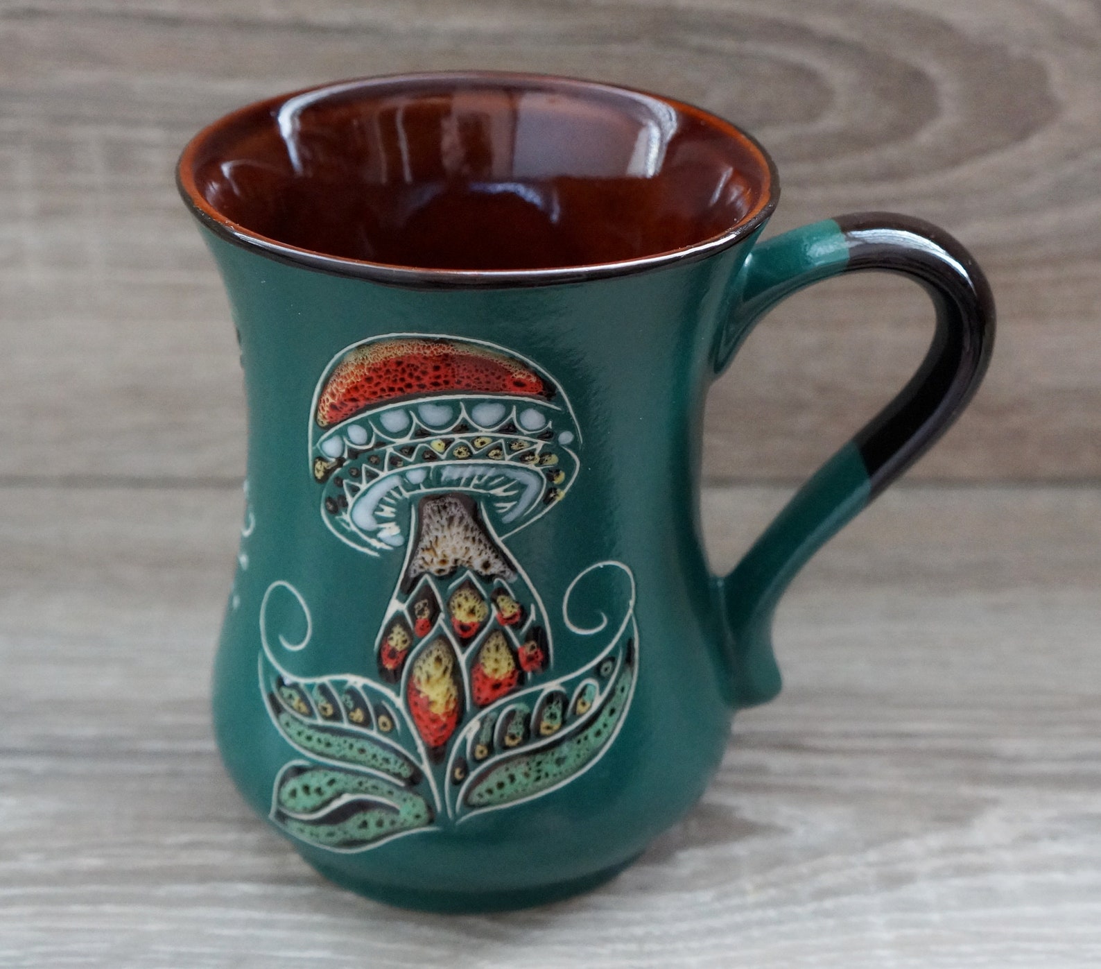 Fungi mug Handmade mushroom coffee mug ceramic 11.8 oz Pottery Etsy