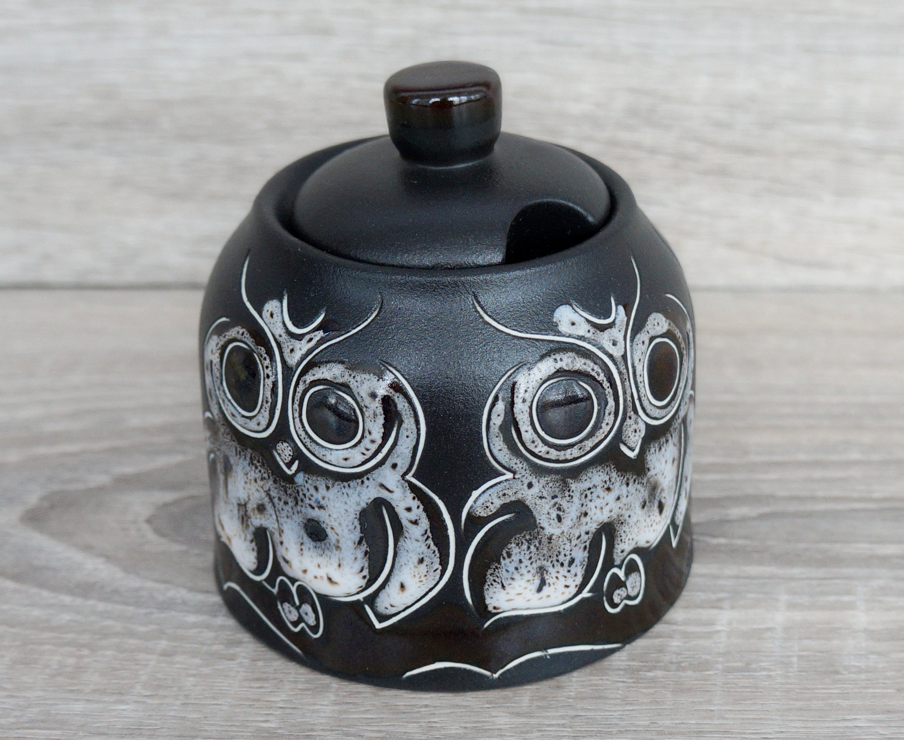 Handmade Ceramic Sugar Bowl With Lid Owl Gift for Kitchen Etsy