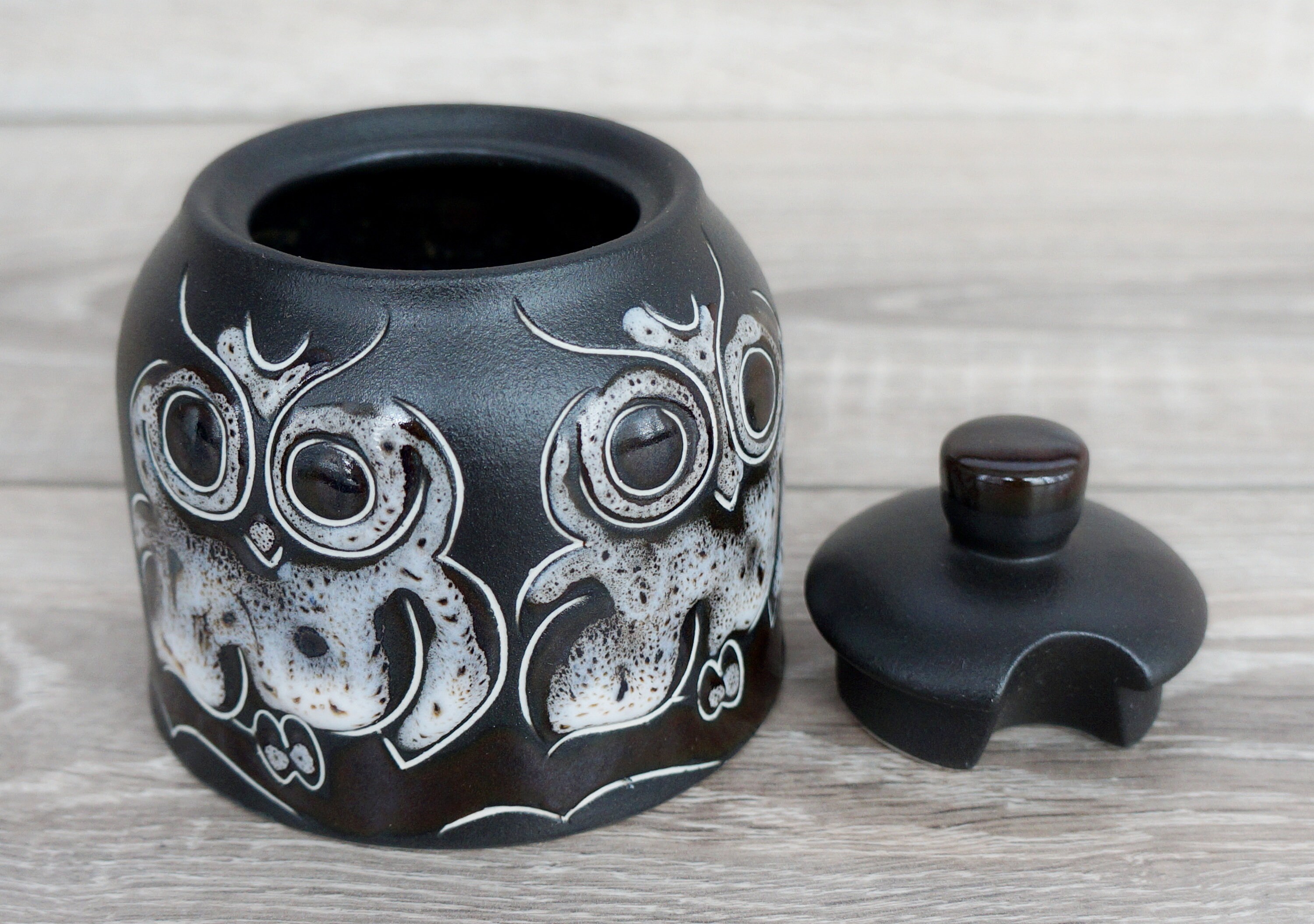 Handmade Ceramic Sugar Bowl With Lid Owl Gift for Kitchen Etsy