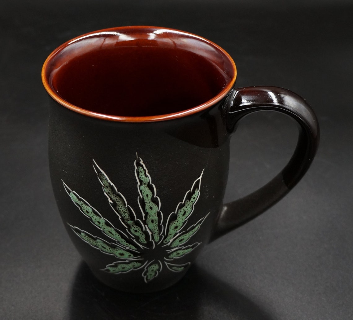 Mugs for him Weed mug ceramic 16 oz handmade pottery coffee Etsy