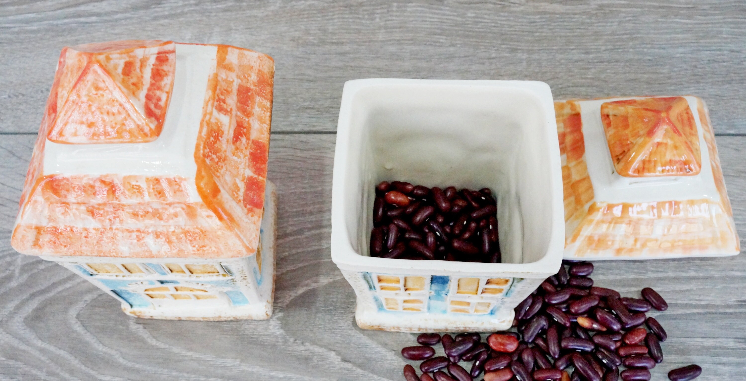 Juego de bote de cocina de 2 frascode cerámica con tapa regalo | Etsy