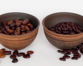 Handmade brown clay bowl set of 2  ceramic tiny bowls Salt Soy Sauce Spice bowl pottery Rustic small bowl Home gift ceramic