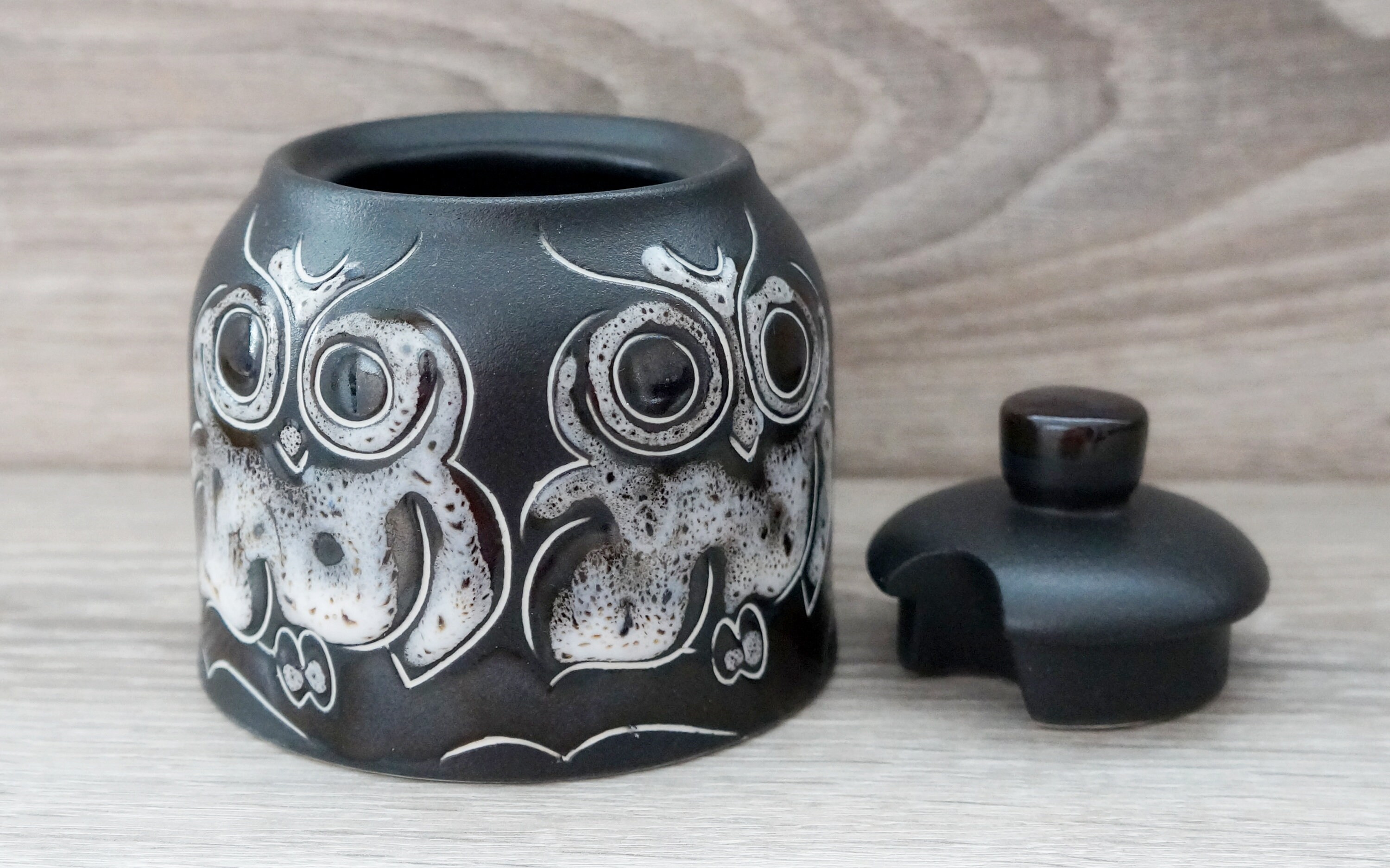 Handmade Ceramic Sugar Bowl With Lid Owl Gift for Kitchen Etsy