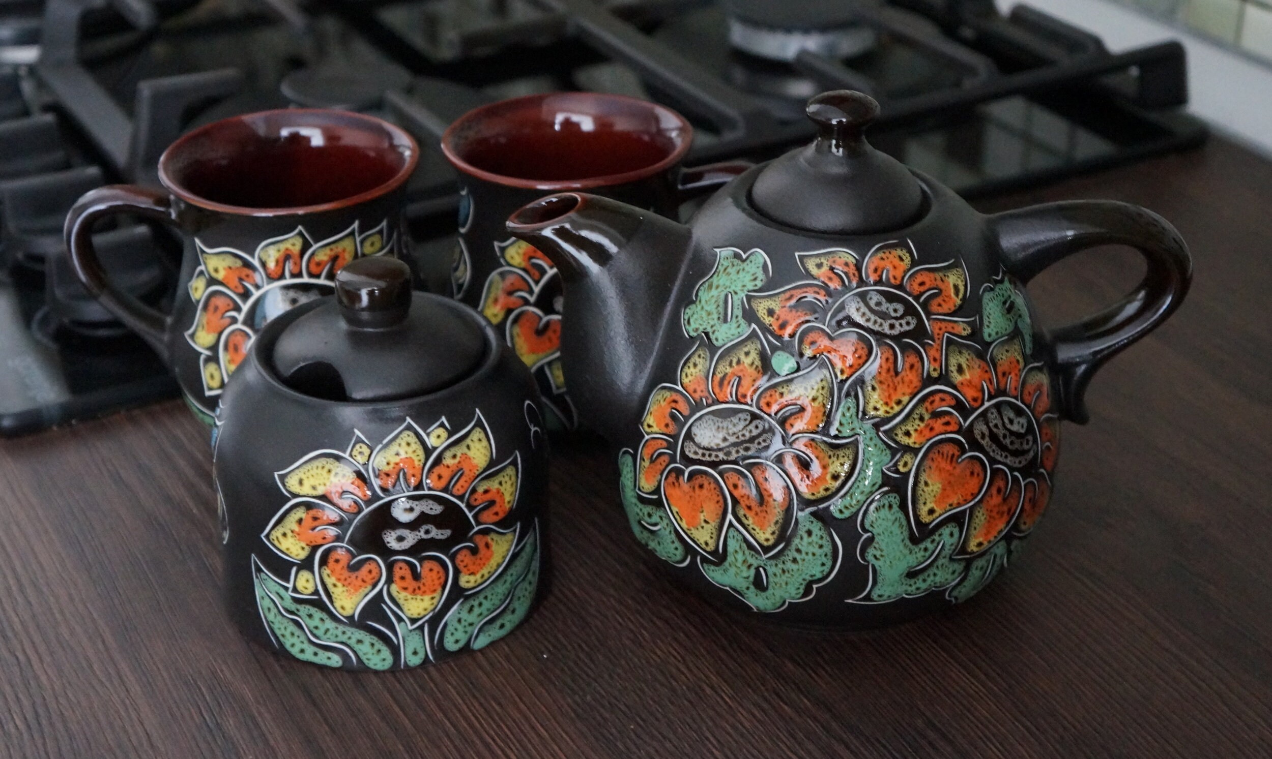ceramic tea set to paint