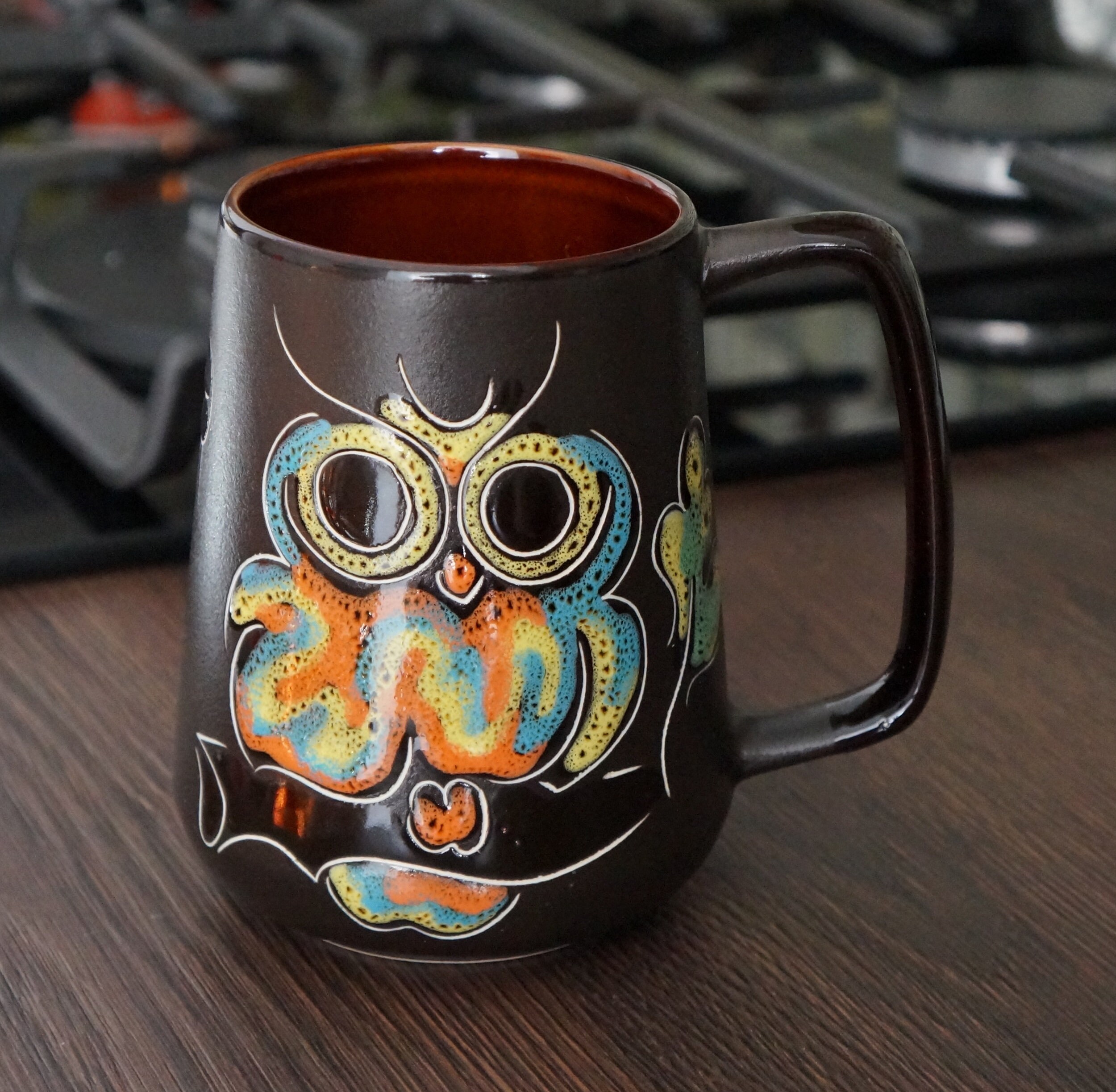 Rainbow Ceramic Mug Set of 2, Cappuccino Ceramic Cup 6.5 Oz, Stoneware Mug,  Tea Cup, Coffee Accessories Gift , Christmas Gifts 