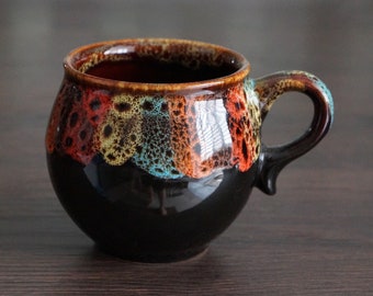 Cappuccino mug 6.5 oz Coffee cup ceramic Handmade mug pottery Christmas gift mug