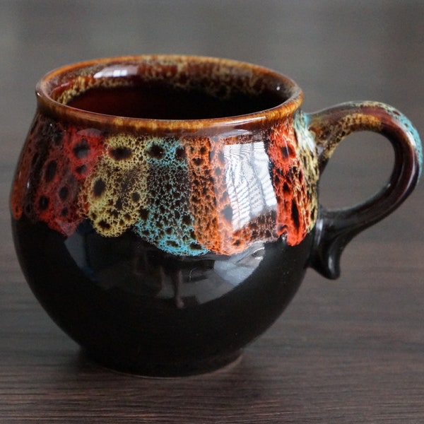 Cappuccino mug 6.5 oz Coffee cup ceramic Handmade mug pottery Christmas gift mug