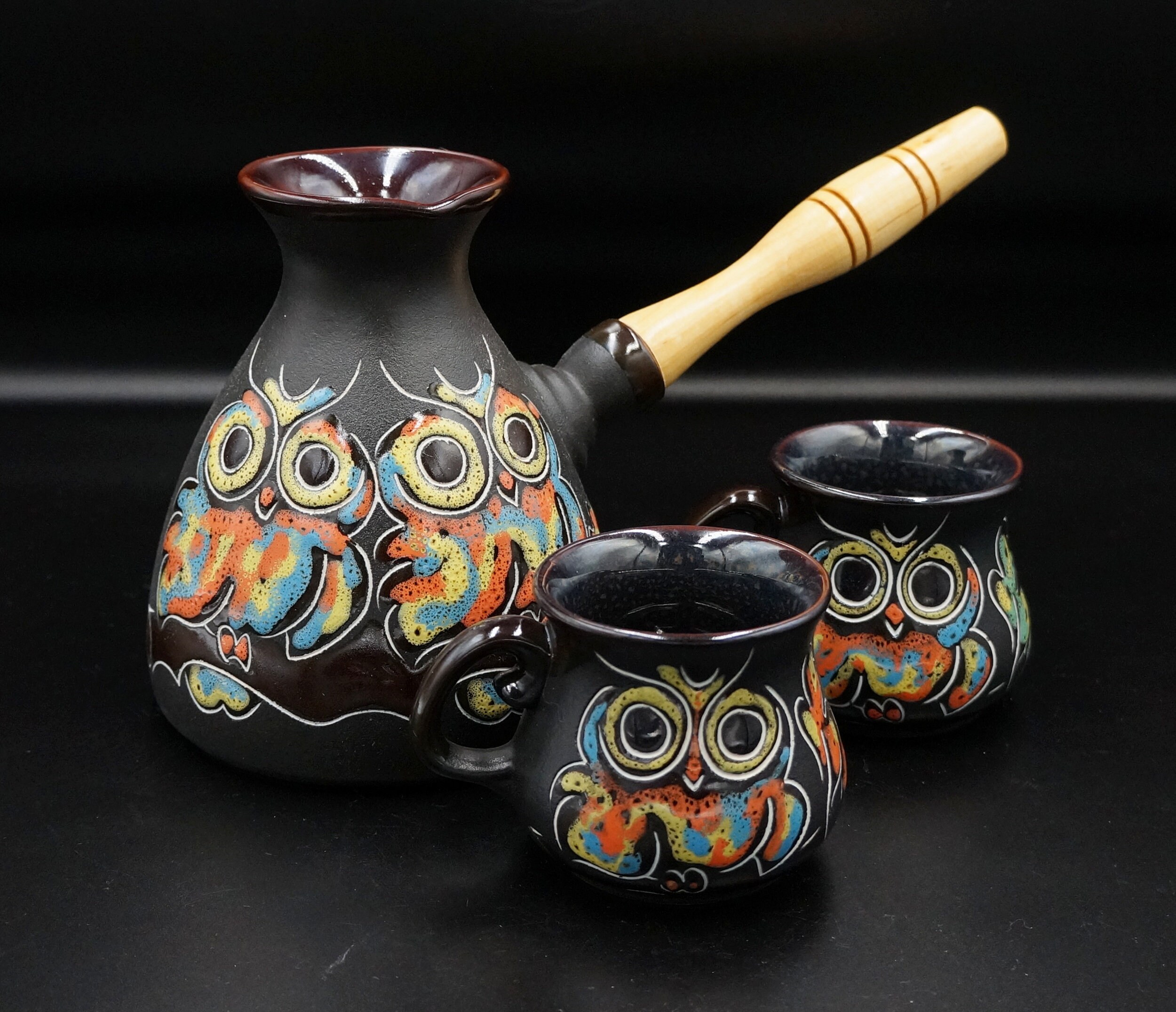 陶器 壺 飴色 骨董 Ag-230 Vintage Harvest by Ardco Tea Pot Creamer & Sugar Bowl Set of
