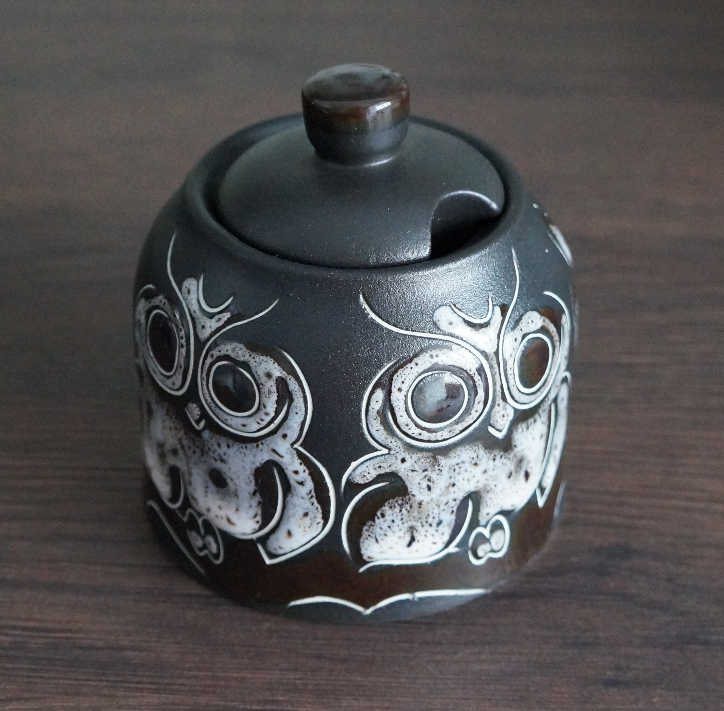 Handmade Ceramic Sugar Bowl With Lid Owl Gift for Kitchen Etsy