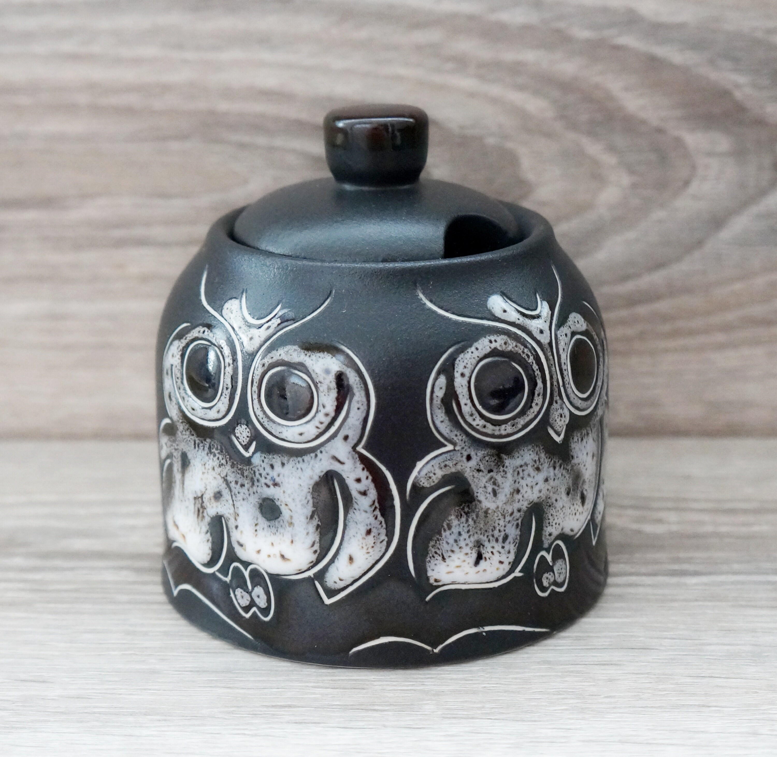 Handmade Ceramic Sugar Bowl With Lid Owl Gift for Kitchen Etsy