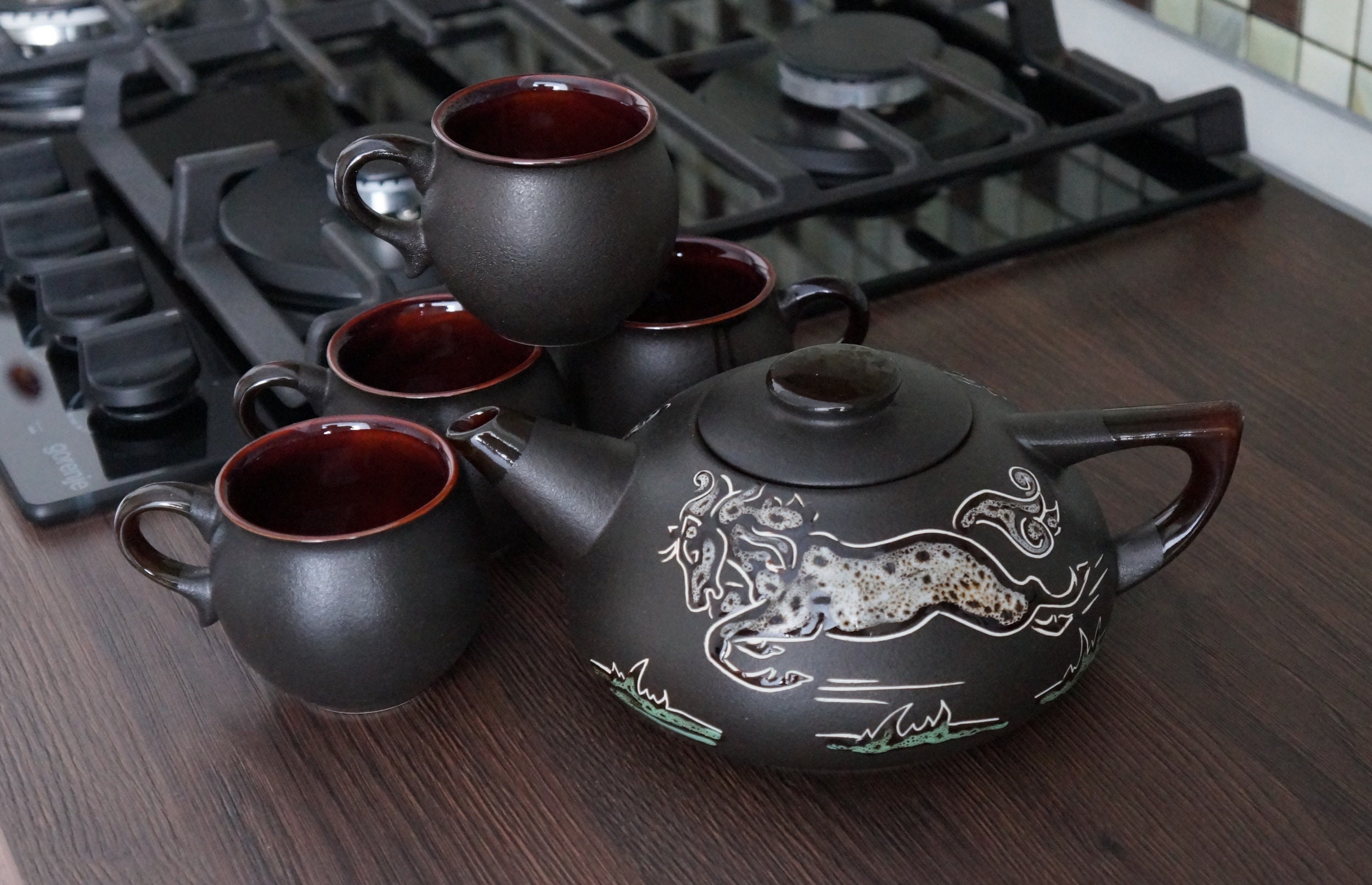 paintable ceramic tea set