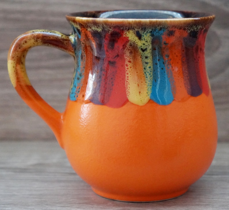Rainbow tea mug handmade orange ceramic tea mugs mom mug set Etsy