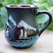 Mountain mug ceramic him or her mug hiking gift adventure awaits ceramic mug hand-painted Christmas gift 