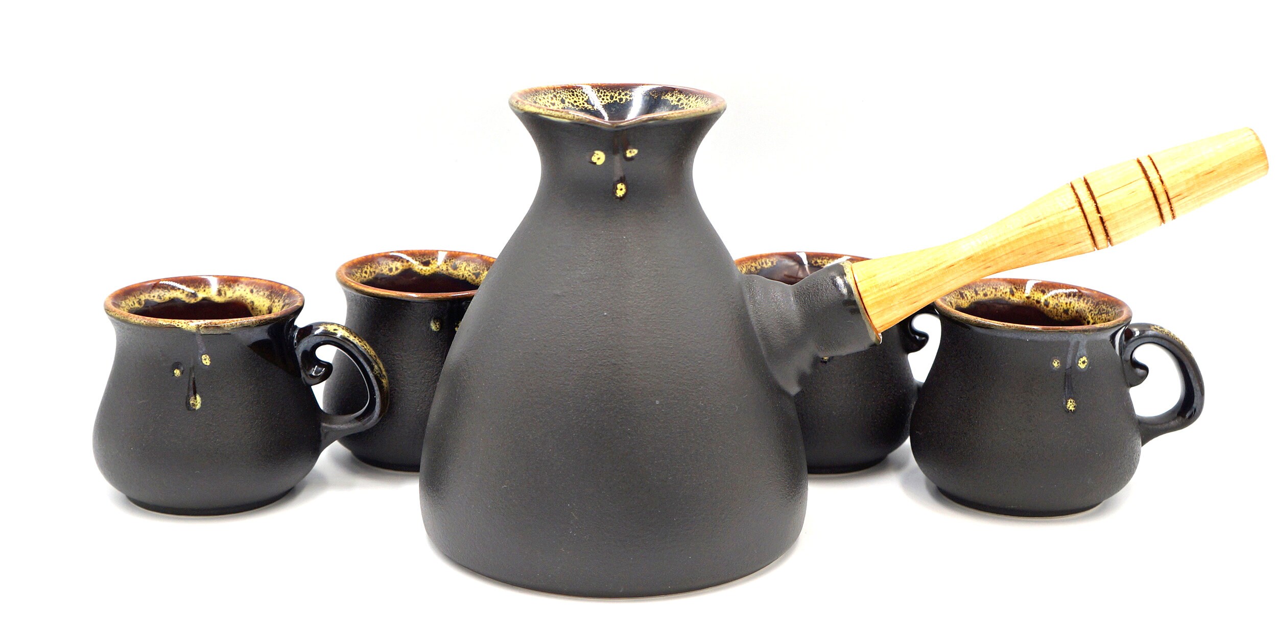 Handmade ceramic coffee pot set Turkish coffee set Ceramic Etsy