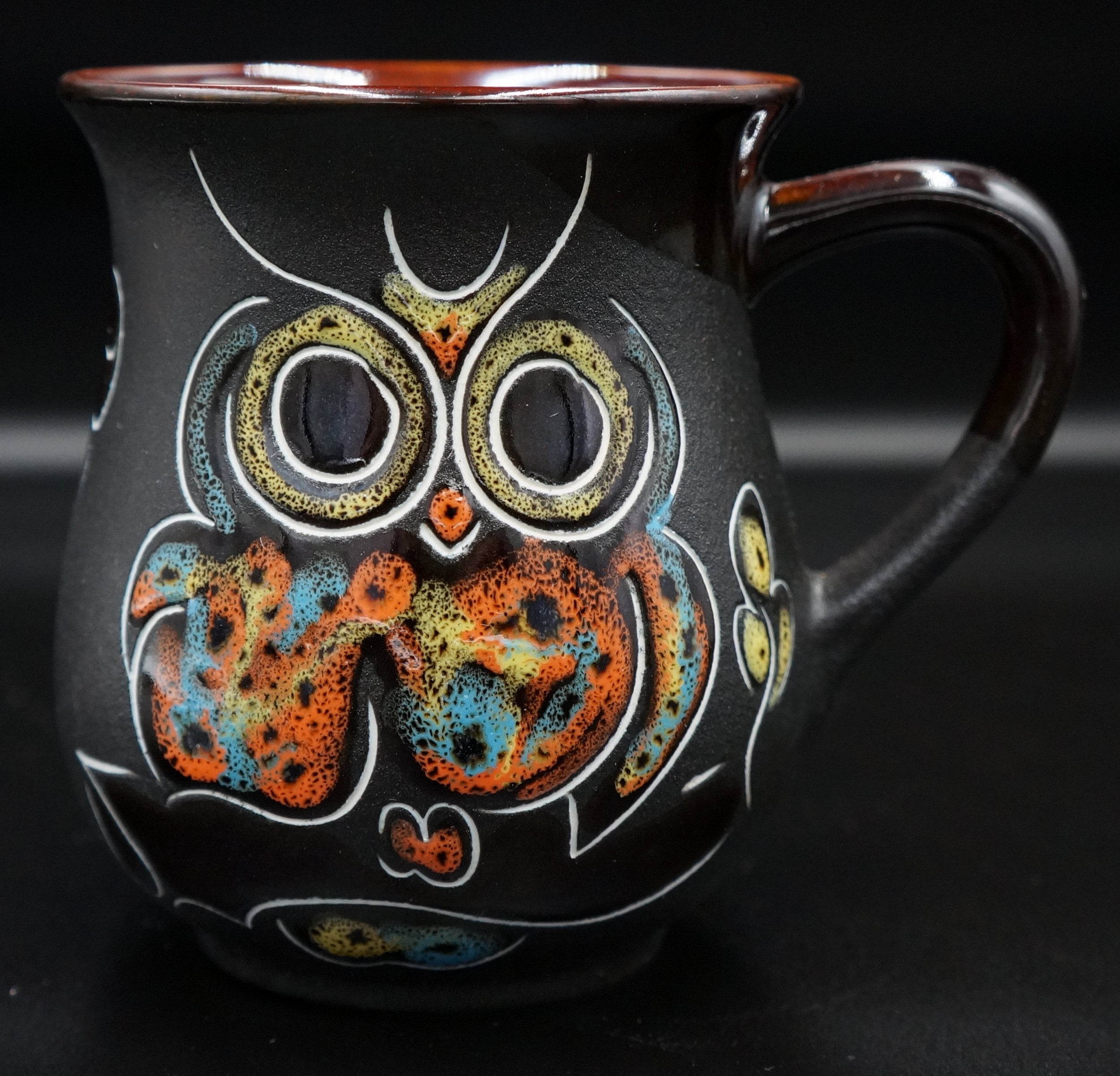 Coffee mug set of 2 Handmade mugs 9.5 oz Engraved and painted Etsy