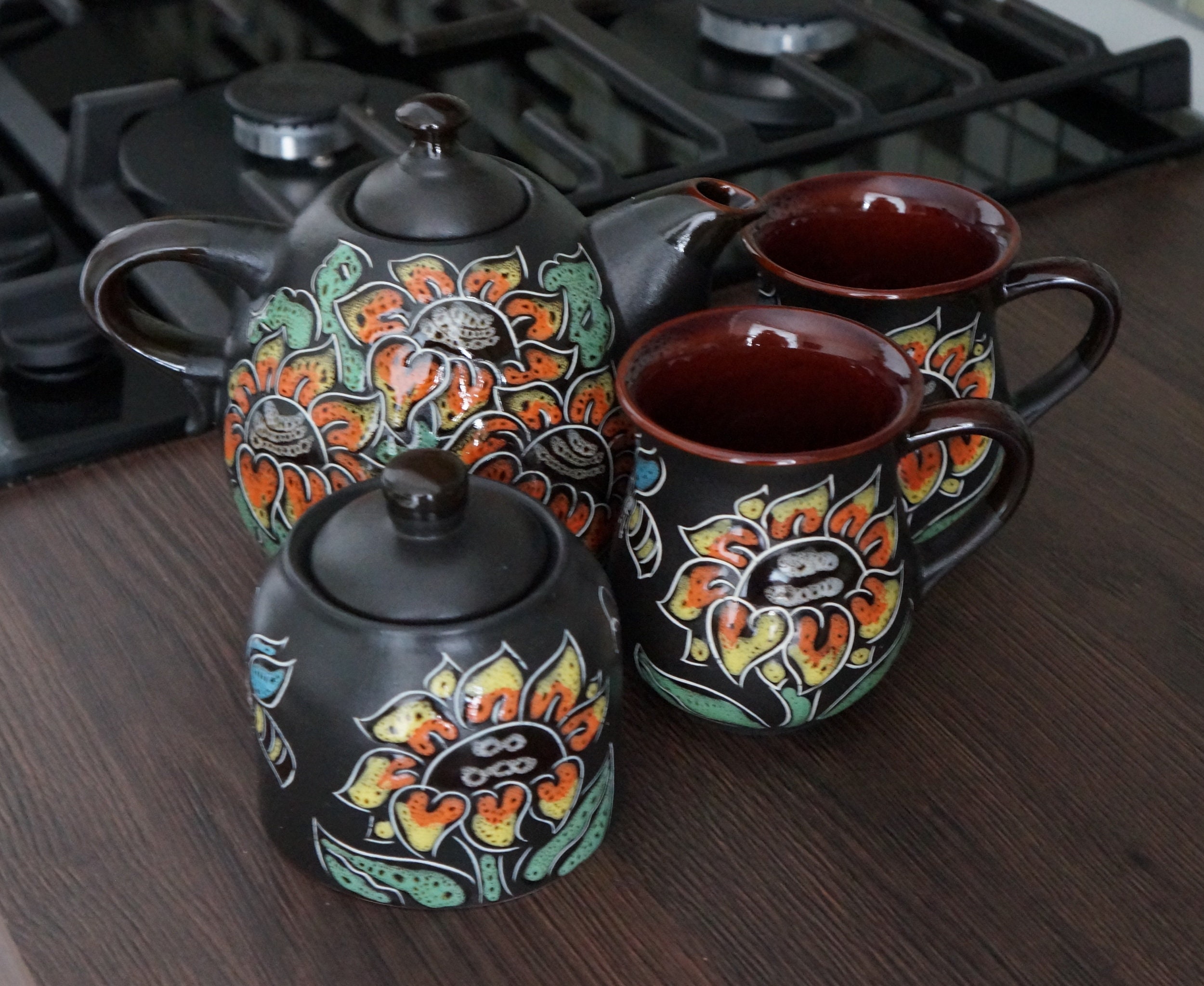 ceramic tea set to paint