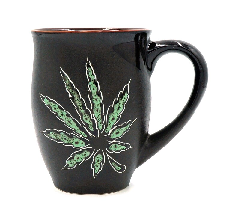 Mugs for him Weed mug ceramic 16 oz handmade pottery coffee Etsy