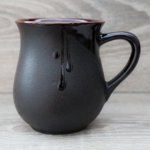 Tea mug ceramic him or her mug hiking gift adventure awaits ceramic mug hand-painted Christmas gift pure black mug 9.5oz