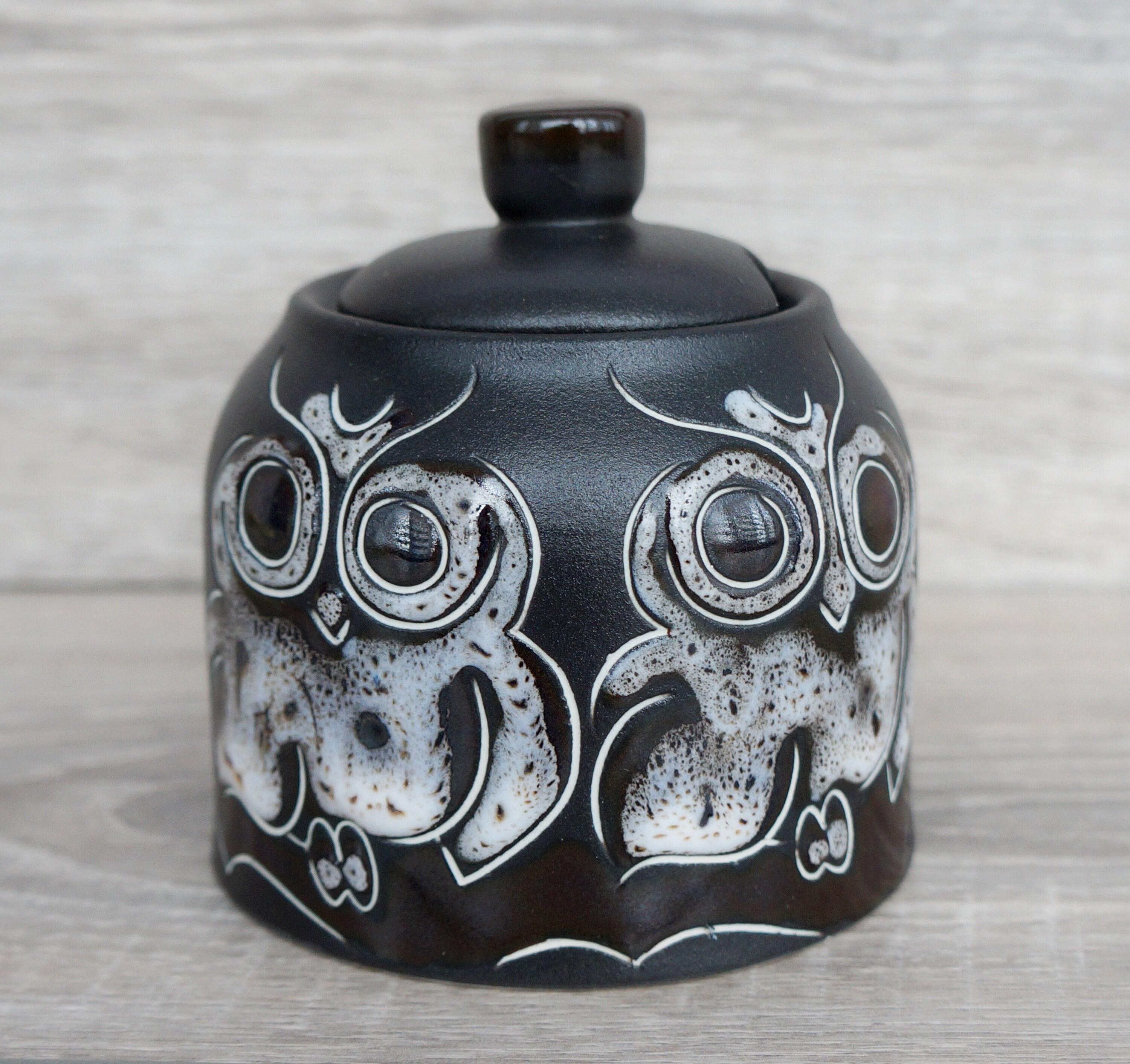 Handmade Ceramic Sugar Bowl With Lid Owl Gift for Kitchen Etsy