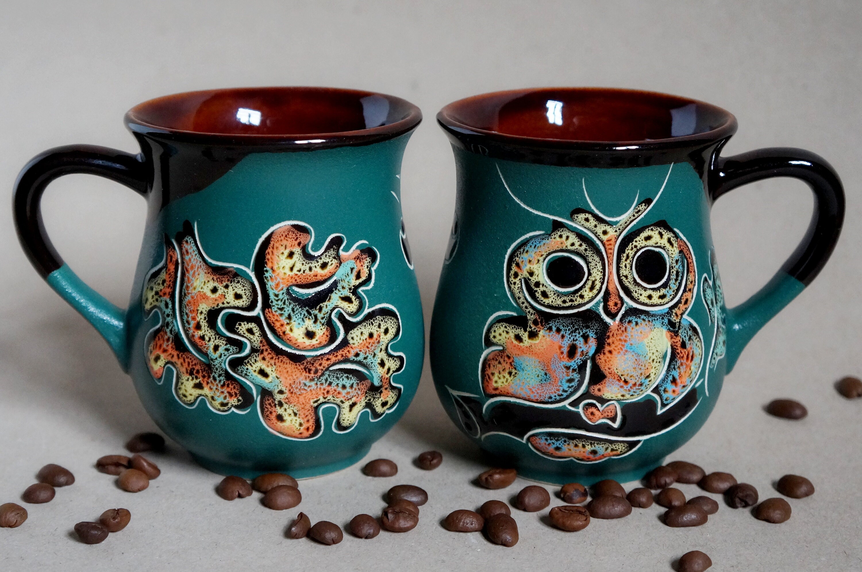 Gift ideas for sister gift green ceramic mug set of 2 Etsy