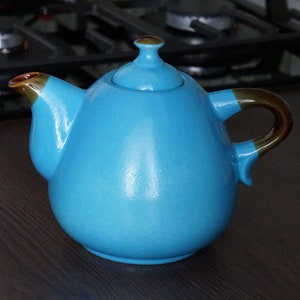 Teapot ceramic Sky blue handmade teapot pottery 28 oz Tea party gift ceramic Tea lovers Gift for mom