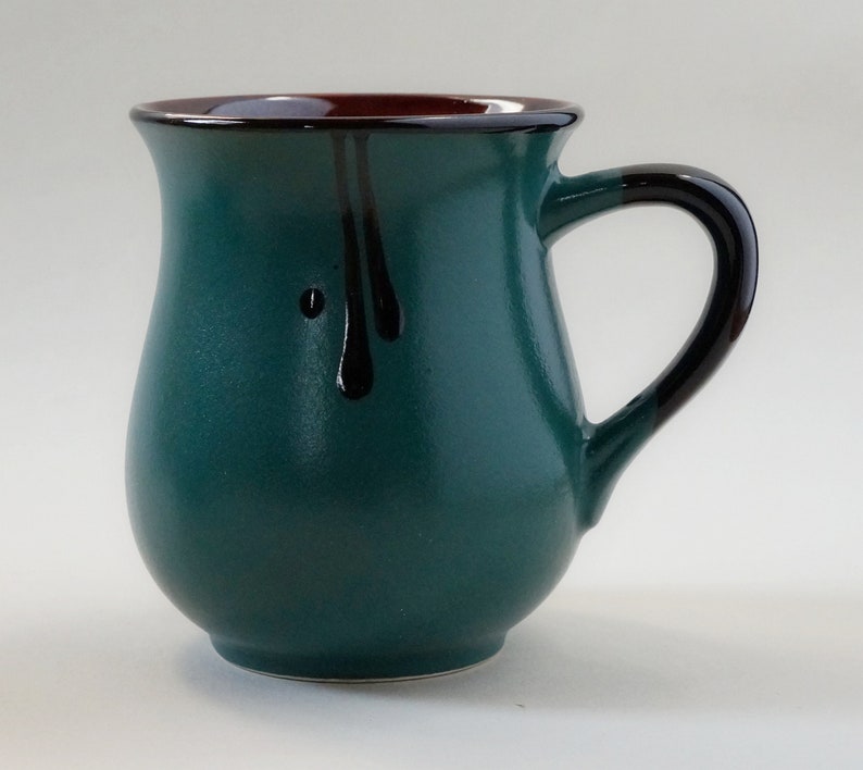 Tea mug ceramic him or her mug hiking gift adventure awaits ceramic mug hand-painted Christmas gift pure green mug 9.5oz
