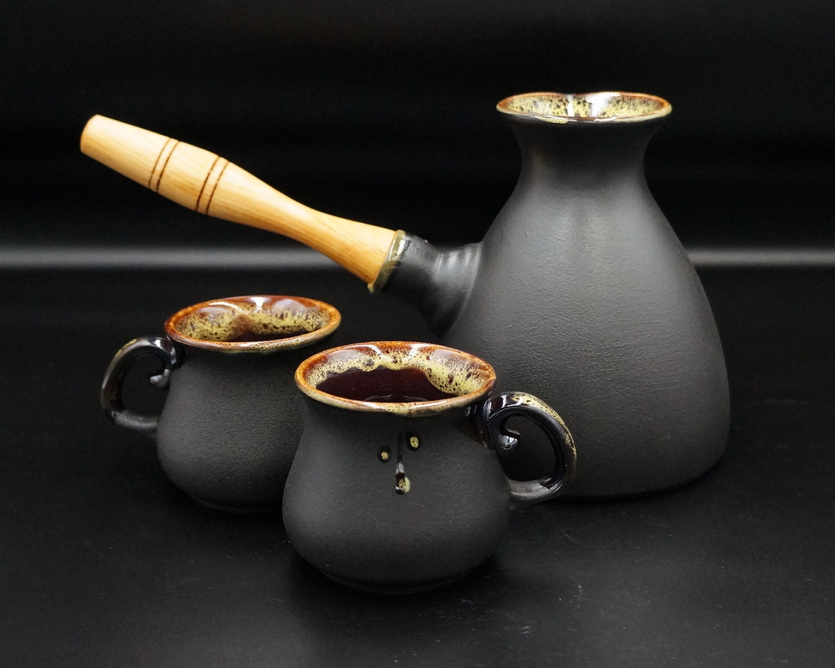 Handmade ceramic coffee maker Coffee pot set Gift for men Etsy