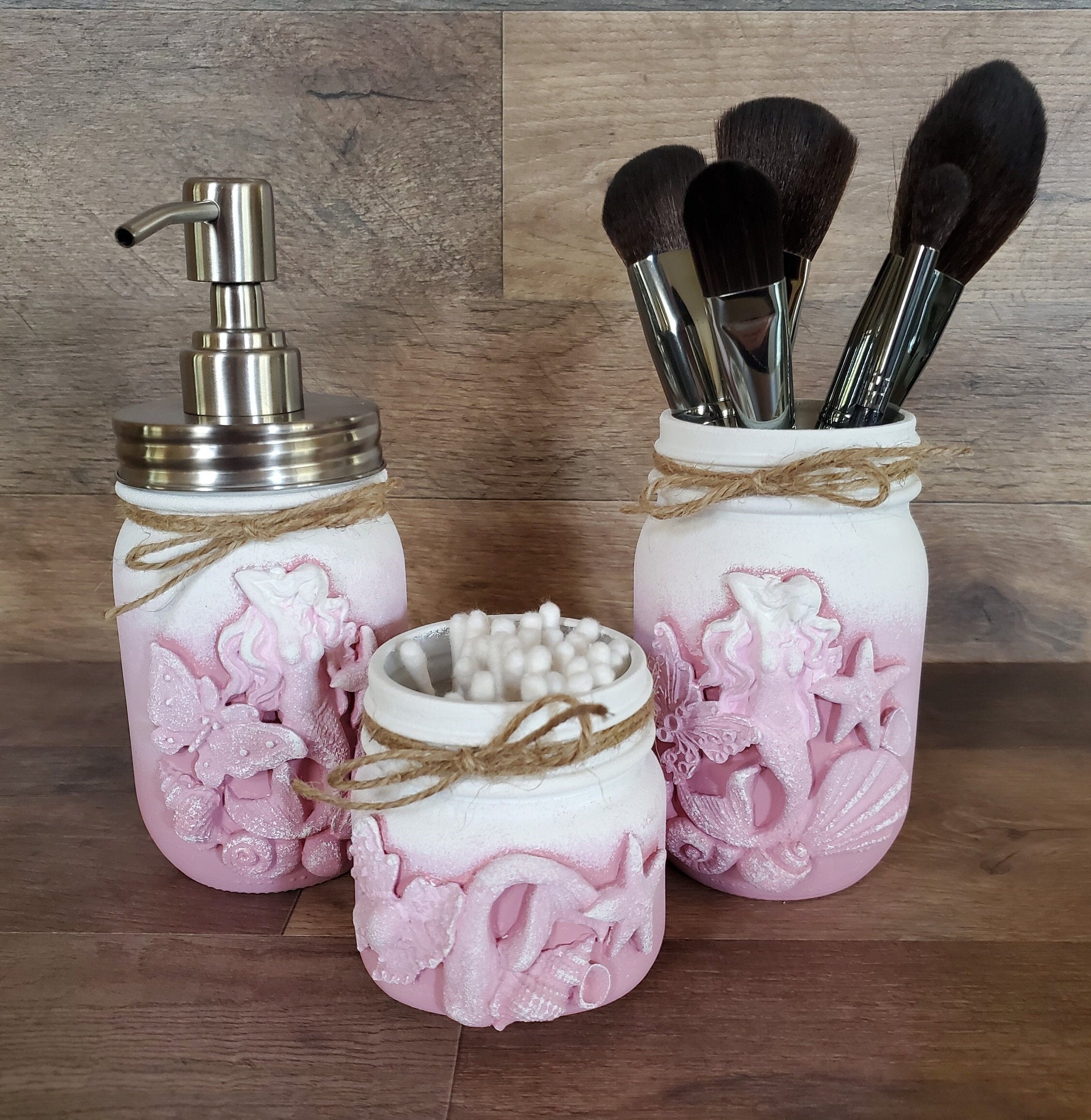 Pink Mermaid and Butterfly Bathroom Set Etsy