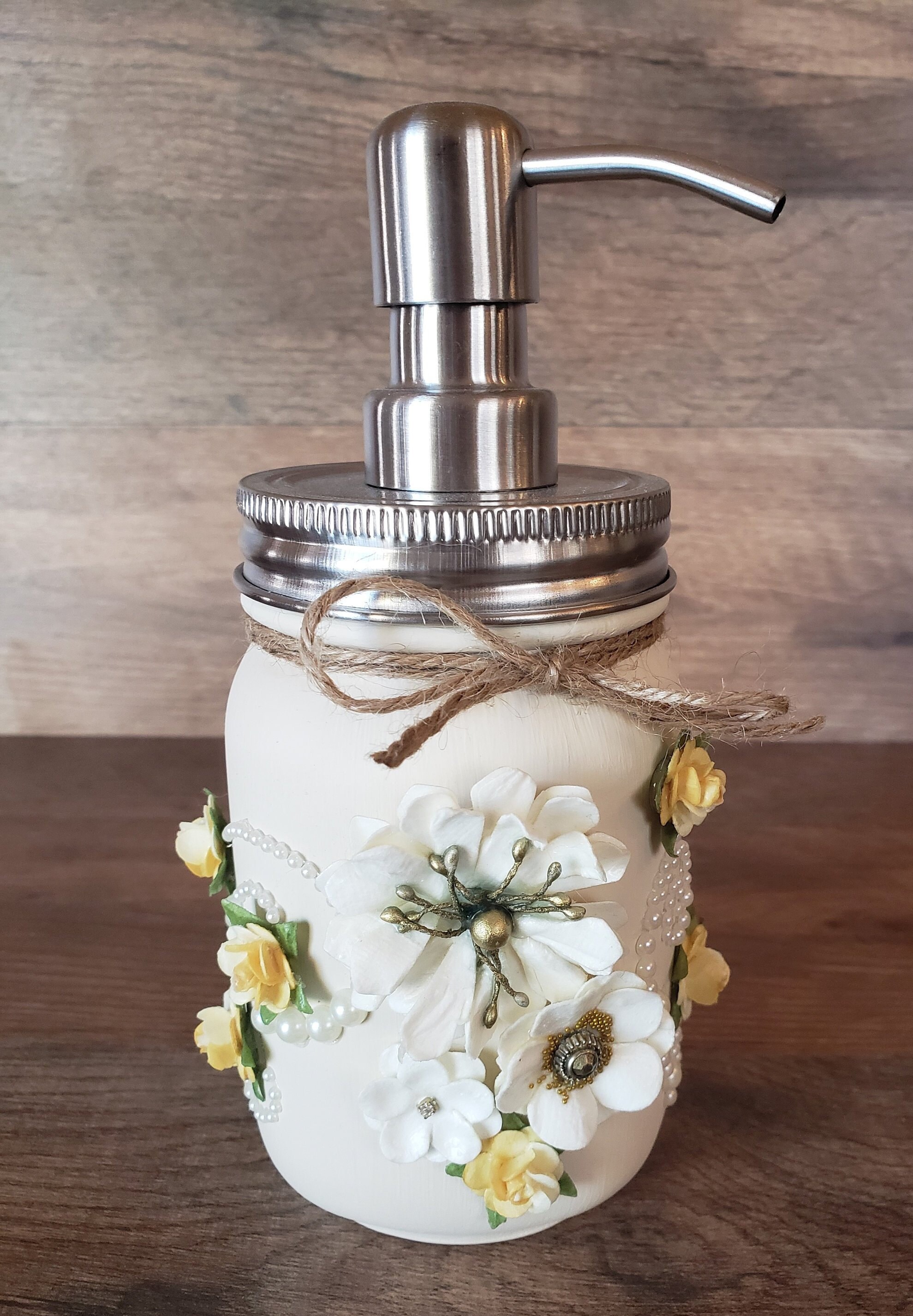 Yellow Rose Mason Jar Bathroom Set Etsy