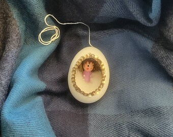Vintage Angel Christmas Ornament in Real Eggshell