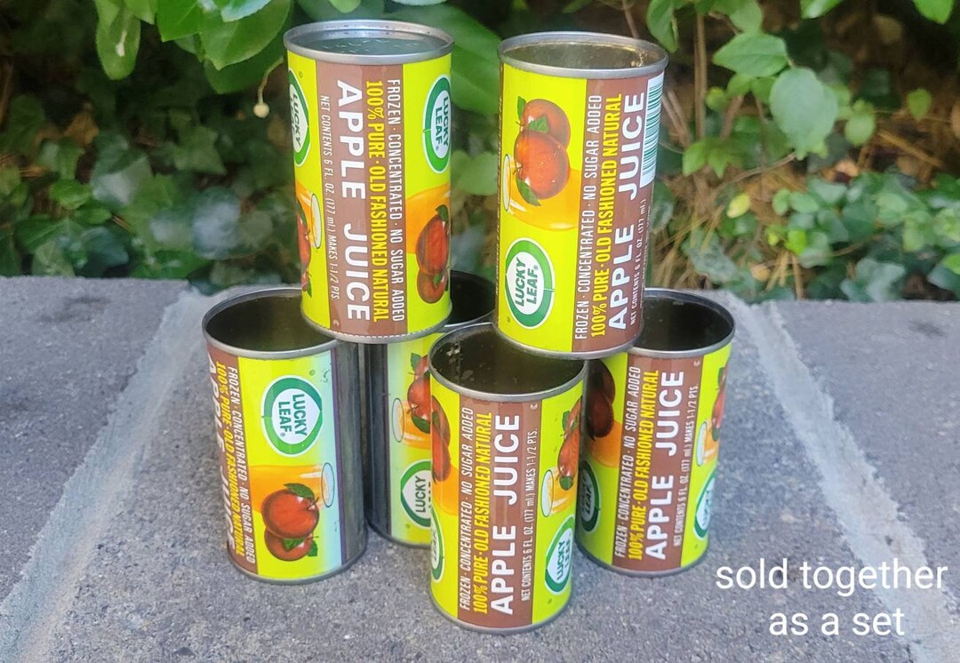 Vintage Apple Juice Canisters set of 6 Etsy