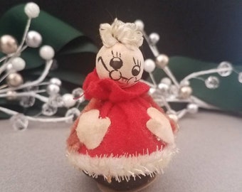 Vintage Mrs. Claus Spun Cotton  Figurine - Made in Japan