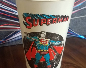 Vintage Superman 7-eleven Promotional Plastic Cup