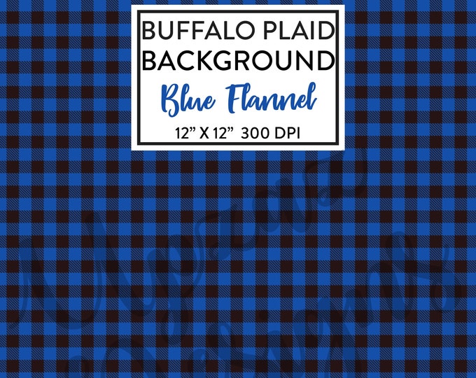 Blue Buffalo Plaid Digital Paper Background | Lumberjack Buffalo Check ...