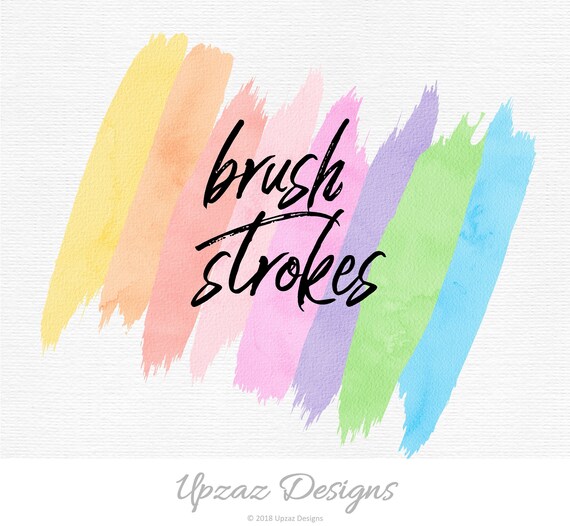 Pastel Watercolor Brush Strokes Clip Art Commercial Use | Etsy