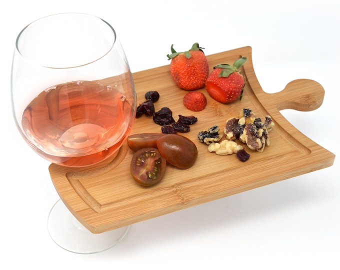 Cutting Board Wine Glass Holder Cheese and Wine Etsy