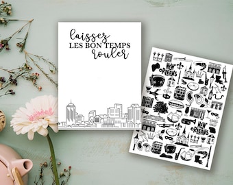 New Orleans Themed Save the Date Card Only - Skyline - Digital Download