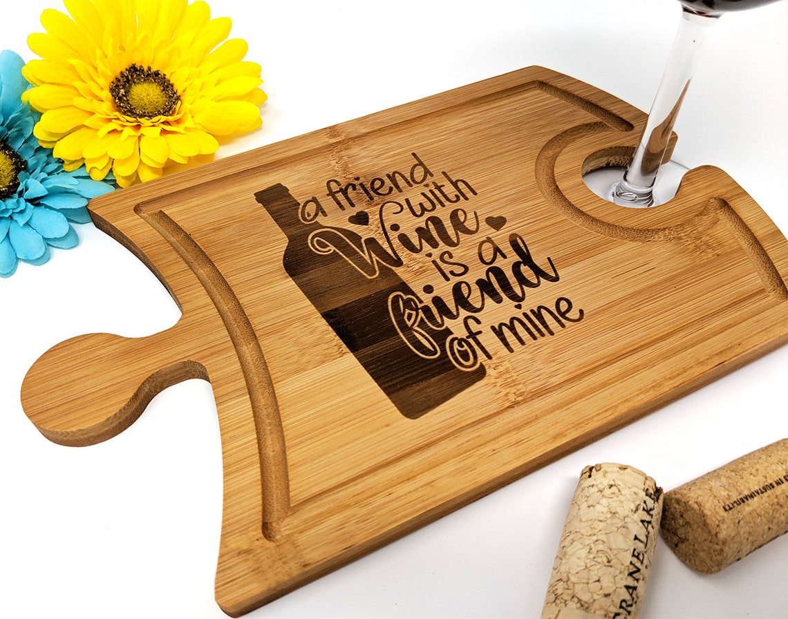 Friendship cheese and Wine Cutting Board Charcuterie Board Etsy