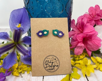 Mardi Gras Mask New OrleansEarrings - Handmade Wooden Stud Earrings - NOLA Symbols - Perfect New Orleans Gift - Laser Cut