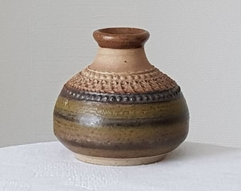Hoganas Keramik KLASE, Szwecja. Szwedzki wazon ceramiczny Vintage Stengods Studio, garnek. Projekt Otto Klaessona
