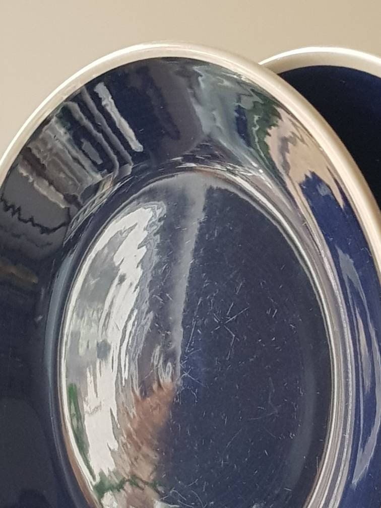 Gefle/UpsalaEkeby＊ATLANTICA＊・* Vintage Upsala Ekeby Gefle VIRVEL Plates: Scandinavian Blue