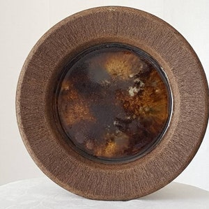 Vintage Barsebäckshamn Stengods Bowl: Brown Textured Studio Pottery av Nils Allan Johannesson